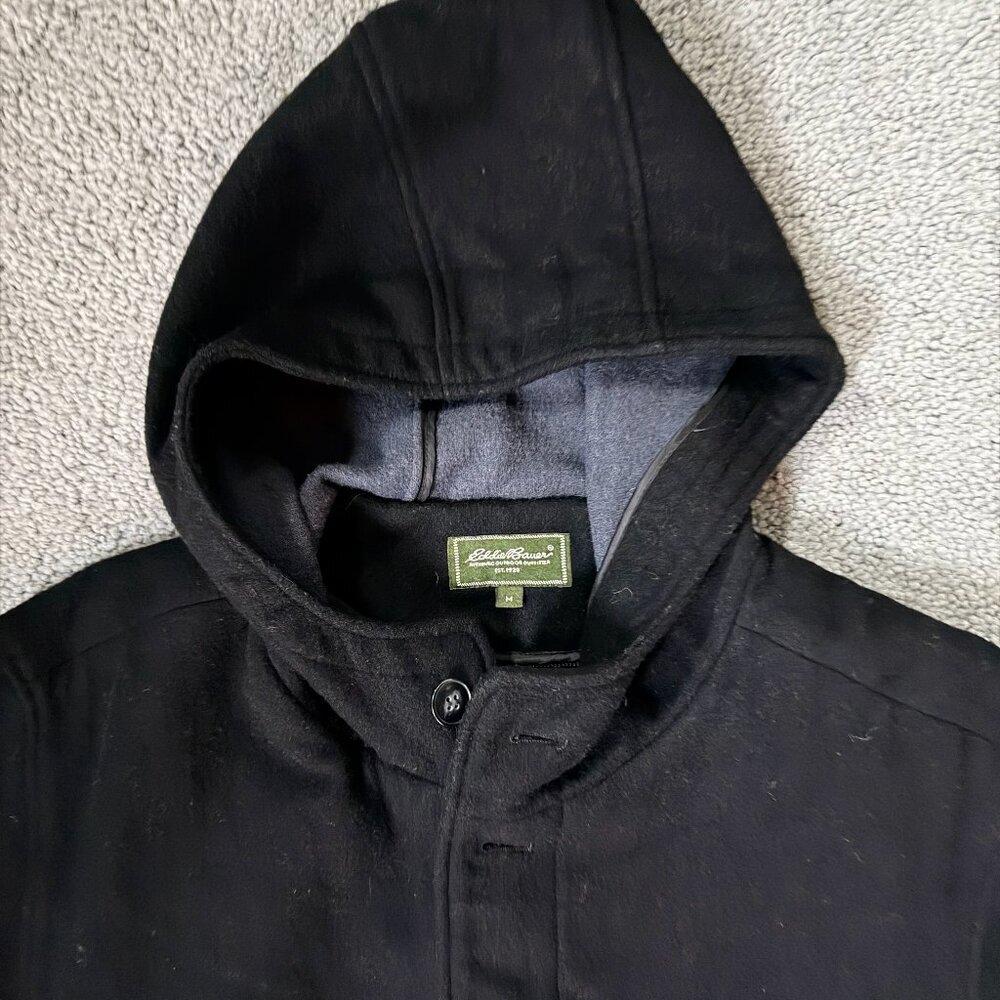 Vintage 1990's Eddie Bauer Men's Size Med. Wool-blend Hooded Duffle Coat - EUC - Picture 3 of 14